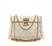 芬迪Fendi 2011新款米白色夾棉菱格紋Maxi Bag手袋