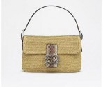芬迪Fendi 2011新款稻草配皮Baguette手袋
