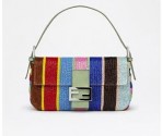 芬迪Fendi 2011新款多彩稻草配皮Baguette手袋