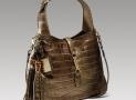 古馳-1921 collection-泥黃色鱷魚皮中號肩包，配流蘇、竹節細節和“G.Gucci Firenze 1921”草體字金屬牌