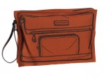 瓏驤IT Bag 印Legénde圖案橙色帆布手握包