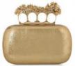 亞歷山大·麥昆Alexander McQueen new Box knuckle-duster leather clutch 金色連指式皮手包