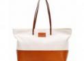 芬迪Fendi 2011新款白色棕色拼皮Roll Bag購物袋
