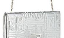 芬迪金屬色鏈式品牌標志錢包