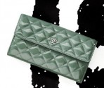 香奈兒Chanel 2011春夏系列綠色長款口蓋錢夾