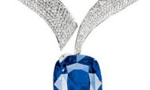 Chopard紅毯系列18K白金鑲鉆石及藍寶石項鏈 - 蕭邦