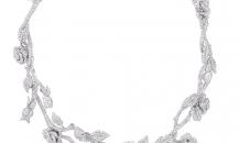 Dior高級珠寶 白金鑲鉆玫瑰項鏈 - 迪奧
