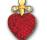 SWAROVSKI HEART SWORD大紅色水晶穿孔耳釘 - 施華洛世奇