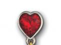 SWAROVSKI HEART SWORD大紅色水晶穿孔耳釘 - 施華洛世奇