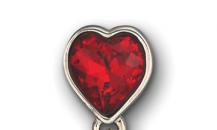 SWAROVSKI HEART SWORD大紅色水晶穿孔耳釘 - 施華洛世奇