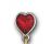 SWAROVSKI HEART SWORD大紅色水晶穿孔耳釘 - 施華洛世奇