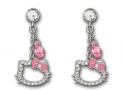 SWAROVSKI HELLO KITTY 粉紅色耳釘 - 施華洛世奇