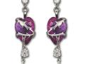 SWAROVSKI HEART CHAIN 紫色耳釘 - 施華洛世奇