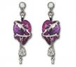 SWAROVSKI HEART CHAIN 紫色耳釘 - 施華洛世奇