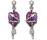 SWAROVSKI HEART CHAIN 紫色耳釘 - 施華洛世奇