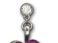 SWAROVSKI HEART CHAIN 紫色耳釘 - 施華洛世奇