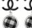 Chanel logo與格紋紐扣耳環 - 香奈兒