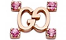 GUCCI 雙G玫瑰金鉆飾耳環 - 古馳