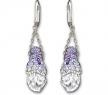 SWAROVSKI 紫色水晶穿孔耳環 - 施華洛世奇