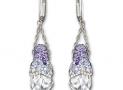 SWAROVSKI 紫色水晶穿孔耳環 - 施華洛世奇