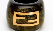 Fendi logo銅飾樹脂寬腕手鐲 - 芬迪