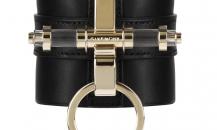 Givenchy 扣飾黑色皮革手鐲 - 紀梵希