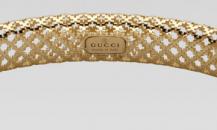 Gucci金色十字鏤空白底手鐲 - 古馳