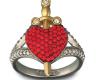 SWAROVSKI HEART SWORD 大紅色戒指 - 施華洛世奇