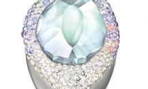 SWAROVSKI 施華洛世奇鍍白金淺藍色水晶戒指 - 施華洛世奇