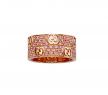 GUCCI Icon玫瑰金鉆石寬戒 - 古馳