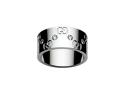 GUCCI 銘刻雙G鉑金寬戒 - 古馳