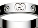 GUCCI 銘刻雙G鉑金戒指 - 古馳