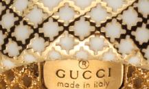 Gucci金色十字鏤空白底戒指 - 古馳