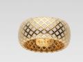 Gucci金色十字鏤空白底戒指 - 古馳
