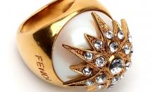 Fendi 水晶花飾金色戒指 - 芬迪
