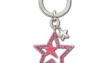SWAROVSKI  粉紅色五角星鑰匙扣 - 施華洛世奇
