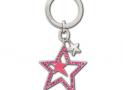 SWAROVSKI  粉紅色五角星鑰匙扣 - 施華洛世奇