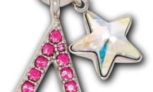 SWAROVSKI  粉紅色五角星鑰匙扣 - 施華洛世奇