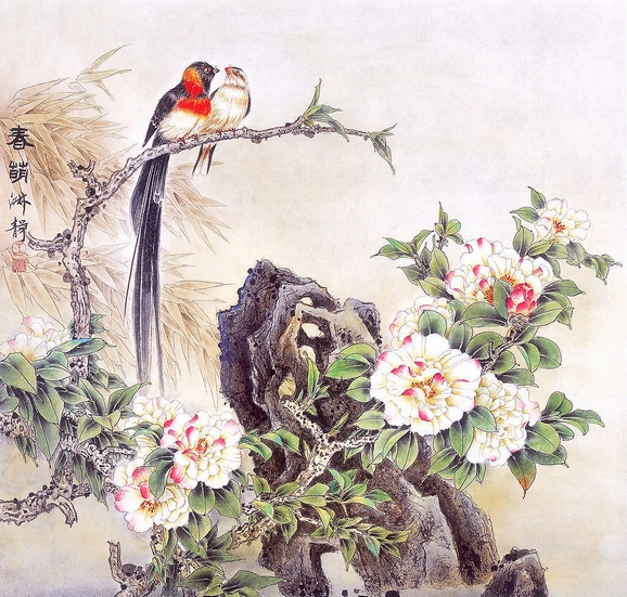 中國傳統花鳥畫中的石文化情結