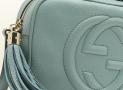 Gucci soho淺藍色真皮小號肩背包
