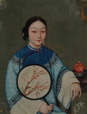 穿越時光的晚清玻璃畫仕女圖