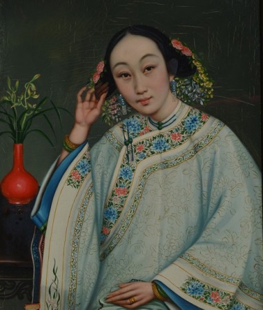 穿越時光的晚清玻璃畫仕女圖